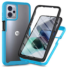 Carcasa Bumper Funda Silicona Transparente 360 Grados ZJ3 para Motorola Moto G23 Azul Cielo