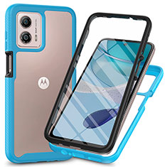 Carcasa Bumper Funda Silicona Transparente 360 Grados ZJ3 para Motorola Moto G53 5G Azul Cielo