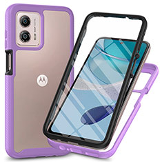 Carcasa Bumper Funda Silicona Transparente 360 Grados ZJ3 para Motorola Moto G53j 5G Morado