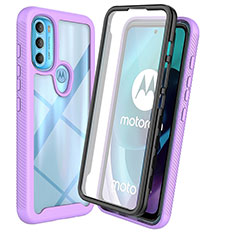 Carcasa Bumper Funda Silicona Transparente 360 Grados ZJ3 para Motorola Moto G71 5G Morado