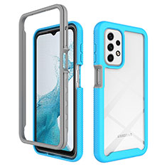 Carcasa Bumper Funda Silicona Transparente 360 Grados ZJ3 para Samsung Galaxy A23 4G Azul Cielo