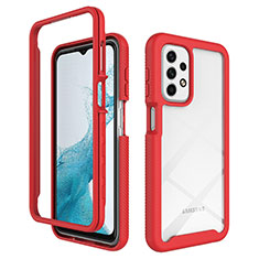 Carcasa Bumper Funda Silicona Transparente 360 Grados ZJ3 para Samsung Galaxy A23 4G Rojo