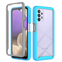 Carcasa Bumper Funda Silicona Transparente 360 Grados ZJ3 para Samsung Galaxy A32 4G Azul Cielo