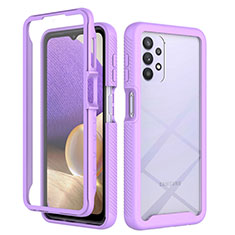 Carcasa Bumper Funda Silicona Transparente 360 Grados ZJ3 para Samsung Galaxy A32 5G Purpura Claro