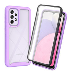 Carcasa Bumper Funda Silicona Transparente 360 Grados ZJ3 para Samsung Galaxy A33 5G Purpura Claro