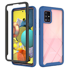 Carcasa Bumper Funda Silicona Transparente 360 Grados ZJ3 para Samsung Galaxy A51 5G Azul