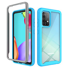 Carcasa Bumper Funda Silicona Transparente 360 Grados ZJ3 para Samsung Galaxy A52s 5G Azul Cielo