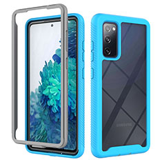 Carcasa Bumper Funda Silicona Transparente 360 Grados ZJ3 para Samsung Galaxy S20 FE (2022) 5G Azul Cielo