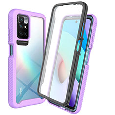 Carcasa Bumper Funda Silicona Transparente 360 Grados ZJ3 para Xiaomi Redmi 10 (2022) Purpura Claro