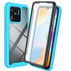 Carcasa Bumper Funda Silicona Transparente 360 Grados ZJ3 para Xiaomi Redmi 10C 4G Azul Cielo