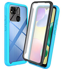 Carcasa Bumper Funda Silicona Transparente 360 Grados ZJ3 para Xiaomi Redmi 9 Activ Azul Cielo