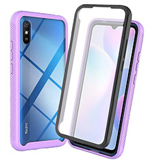 Carcasa Bumper Funda Silicona Transparente 360 Grados ZJ3 para Xiaomi Redmi 9AT Morado