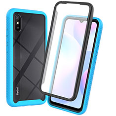 Carcasa Bumper Funda Silicona Transparente 360 Grados ZJ3 para Xiaomi Redmi 9i Azul Cielo