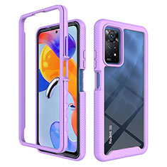 Carcasa Bumper Funda Silicona Transparente 360 Grados ZJ3 para Xiaomi Redmi Note 11 Pro 5G Purpura Claro