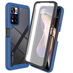 Carcasa Bumper Funda Silicona Transparente 360 Grados ZJ3 para Xiaomi Redmi Note 11 Pro+ Plus 5G Azul