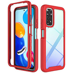 Carcasa Bumper Funda Silicona Transparente 360 Grados ZJ3 para Xiaomi Redmi Note 11S 4G Rojo