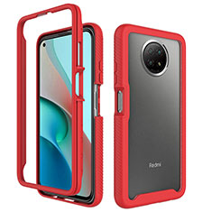 Carcasa Bumper Funda Silicona Transparente 360 Grados ZJ3 para Xiaomi Redmi Note 9T 5G Rojo