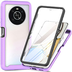 Carcasa Bumper Funda Silicona Transparente 360 Grados ZJ4 para Huawei Honor Magic4 Lite 4G Purpura Claro