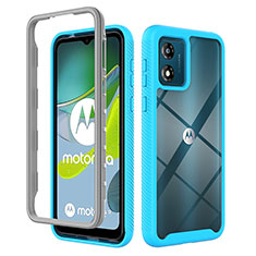 Carcasa Bumper Funda Silicona Transparente 360 Grados ZJ4 para Motorola Moto E13 Azul Cielo