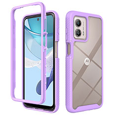 Carcasa Bumper Funda Silicona Transparente 360 Grados ZJ4 para Motorola Moto G53 5G Purpura Claro