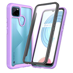 Carcasa Bumper Funda Silicona Transparente 360 Grados ZJ4 para Realme C21Y Purpura Claro