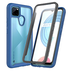 Carcasa Bumper Funda Silicona Transparente 360 Grados ZJ4 para Realme C25Y India Azul