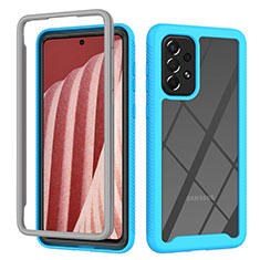 Carcasa Bumper Funda Silicona Transparente 360 Grados ZJ4 para Samsung Galaxy A73 5G Azul Cielo