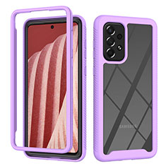 Carcasa Bumper Funda Silicona Transparente 360 Grados ZJ4 para Samsung Galaxy A73 5G Purpura Claro