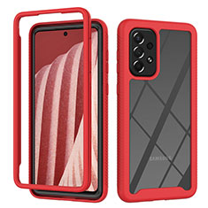 Carcasa Bumper Funda Silicona Transparente 360 Grados ZJ4 para Samsung Galaxy A73 5G Rojo