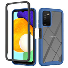 Carcasa Bumper Funda Silicona Transparente 360 Grados ZJ4 para Samsung Galaxy F02S SM-E025F Azul