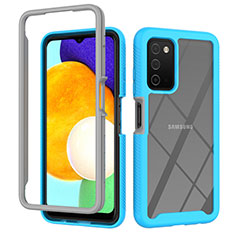 Carcasa Bumper Funda Silicona Transparente 360 Grados ZJ4 para Samsung Galaxy M02s Azul Cielo