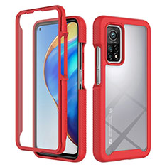 Carcasa Bumper Funda Silicona Transparente 360 Grados ZJ4 para Xiaomi Mi 10T 5G Rojo