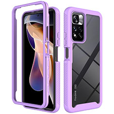 Carcasa Bumper Funda Silicona Transparente 360 Grados ZJ4 para Xiaomi Mi 11i 5G (2022) Purpura Claro