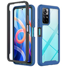 Carcasa Bumper Funda Silicona Transparente 360 Grados ZJ4 para Xiaomi Poco M4 Pro 5G Azul