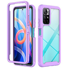 Carcasa Bumper Funda Silicona Transparente 360 Grados ZJ4 para Xiaomi Poco M4 Pro 5G Purpura Claro