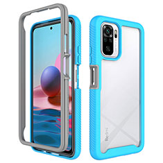 Carcasa Bumper Funda Silicona Transparente 360 Grados ZJ4 para Xiaomi Poco M5S Azul Cielo