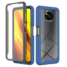 Carcasa Bumper Funda Silicona Transparente 360 Grados ZJ4 para Xiaomi Poco X3 NFC Azul