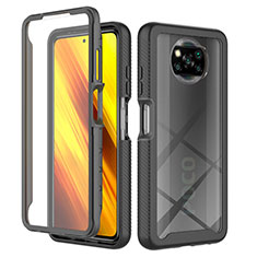 Carcasa Bumper Funda Silicona Transparente 360 Grados ZJ4 para Xiaomi Poco X3 Pro Negro