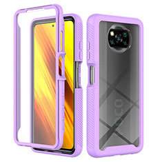 Carcasa Bumper Funda Silicona Transparente 360 Grados ZJ4 para Xiaomi Poco X3 Pro Purpura Claro