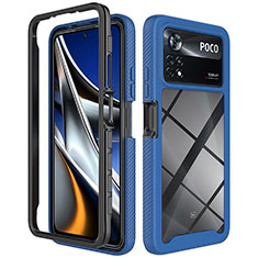 Carcasa Bumper Funda Silicona Transparente 360 Grados ZJ4 para Xiaomi Poco X4 Pro 5G Azul