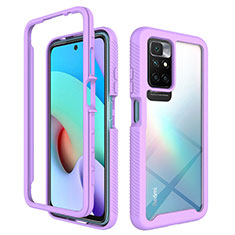 Carcasa Bumper Funda Silicona Transparente 360 Grados ZJ4 para Xiaomi Redmi 10 (2022) Purpura Claro