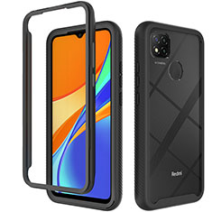 Carcasa Bumper Funda Silicona Transparente 360 Grados ZJ4 para Xiaomi Redmi 9 Activ Negro