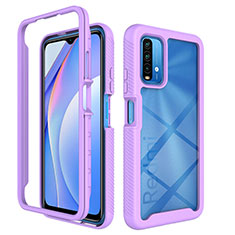 Carcasa Bumper Funda Silicona Transparente 360 Grados ZJ4 para Xiaomi Redmi 9 Power Purpura Claro