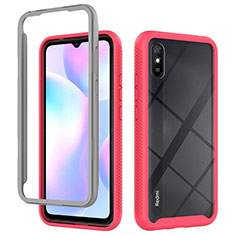 Carcasa Bumper Funda Silicona Transparente 360 Grados ZJ4 para Xiaomi Redmi 9i Rojo