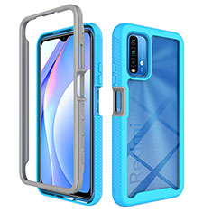 Carcasa Bumper Funda Silicona Transparente 360 Grados ZJ4 para Xiaomi Redmi 9T 4G Azul Cielo