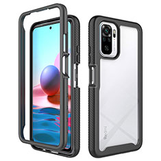 Carcasa Bumper Funda Silicona Transparente 360 Grados ZJ4 para Xiaomi Redmi Note 10 4G Negro