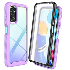 Carcasa Bumper Funda Silicona Transparente 360 Grados ZJ4 para Xiaomi Redmi Note 11 4G (2022) Purpura Claro