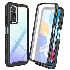 Carcasa Bumper Funda Silicona Transparente 360 Grados ZJ4 para Xiaomi Redmi Note 11 Pro 4G Negro