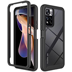 Carcasa Bumper Funda Silicona Transparente 360 Grados ZJ4 para Xiaomi Redmi Note 11 Pro+ Plus 5G Negro