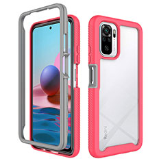 Carcasa Bumper Funda Silicona Transparente 360 Grados ZJ4 para Xiaomi Redmi Note 11 SE India 4G Rosa Roja